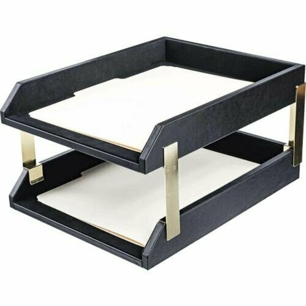 Dacasso Letter Trays, Gold Posts, 13-3/4inx10-3/5inx7-1/4in, BK DACA1020